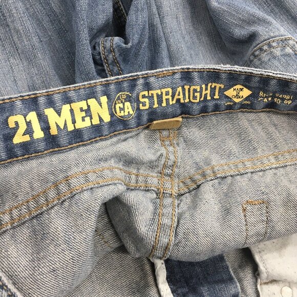 Forever 21 Jeans Mens 32 x 28 Light Wash Straight Leg - Picture 4 of 7